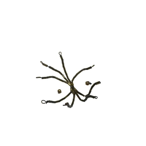 Handmade Gold and Clear Beaded Spider Arachnid Ornament - Picture 4 of 4